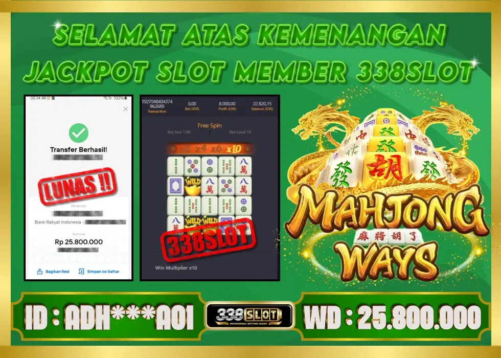 338SLOT JACKPOT GAME JUDI ONLINE PGSOFT! Rp 25.800.000 - LUNAS!!!
