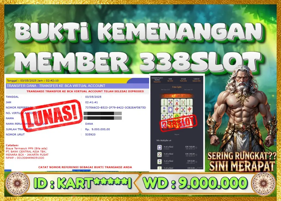 338SLOT JACKPOT GAME JUDI PGSOFT TERMAXWIN NO.1! Rp 9.000.000 - LUNAS!!!