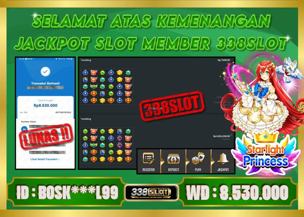 338SLOT JACKPOT GAME SLOT STARLIGHT MAXWIN! Rp 8.530.000 - LUNAS!!!