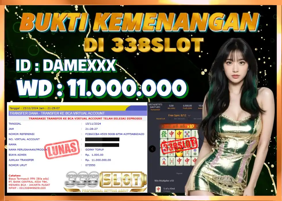 338SLOT JACKPOT GAME SLOT PG SOFT! Rp 11.000.000 - LUNAS!!!