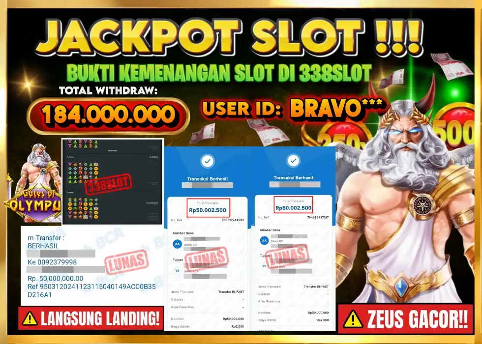 338SLOT JACKPOT GAME SLOT ZEUS GACOR! Rp 150.000.000 - LUNAS!!!