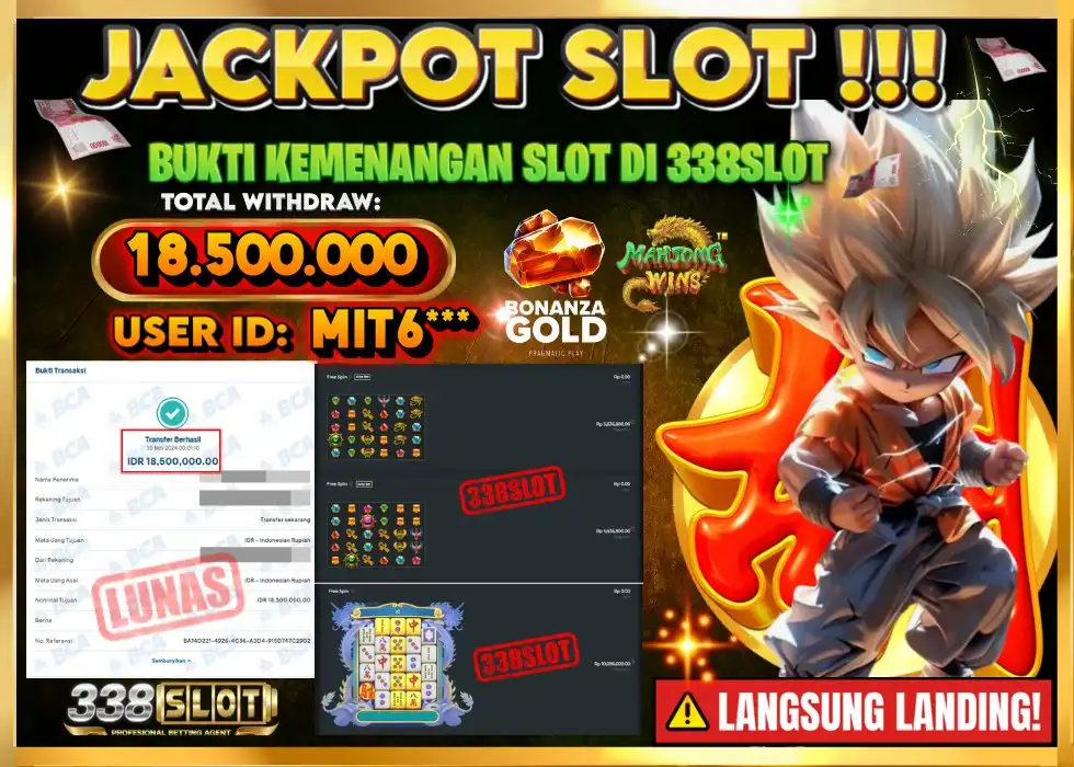 338SLOT JACKPOT GAME SLOT PRAGMATIC PLAY! Rp 18.500.000 - LUNAS!!!